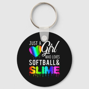 Just A Girl Who Loves Softll And Slime Tee Gift Key Ring