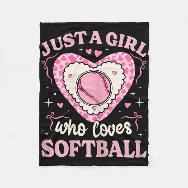 Just A Girl Who Loves Softll Cow Print Girls Kids  Fleece Blanket (Front)