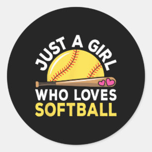 Just A Girl Who Loves Softll Cute Softll Lover Classic Round Sticker