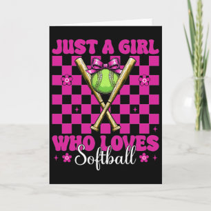 Just A Girl Who Loves Softll Girl Coquette Bow  Card
