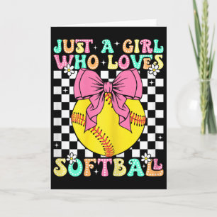 Just A Girl Who Loves Softll Retro Softll Girl _1 Card