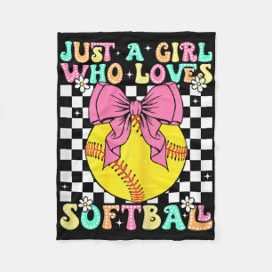 Just A Girl Who Loves Softll Retro Softll Girl _1 Fleece Blanket