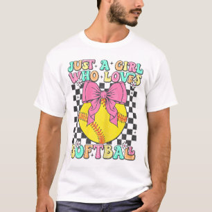 Just A Girl Who Loves Softll Retro Softll Girl T-Shirt