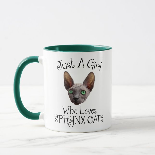 Just A Girl Who Loves Sphynx Cats Mug (Left)