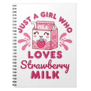 Just a Girl Who Loves Strawberry Milk Kawaii Notebook