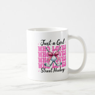Just A Girl Who Loves Street Hockey Coquette Bow Coffee Mug