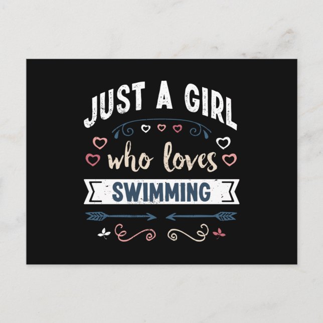 Just a Girl who loves Swimming Funny Gifts Postcard (Front)