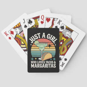 Just A Girl Who Loves Tacos And Margarita Mexican Playing Cards