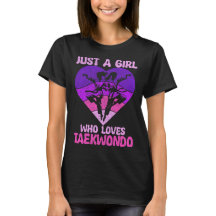 Just A Girl Who Loves Taekwondo Heart Retro Sunset