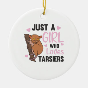 Just A Girl Who Loves Tarsiers Cute Monkey Ceramic Tree Decoration