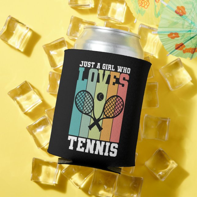 Just a girl who loves Tennis | Tennis Player Gift Can Cooler (In Situ Summer)