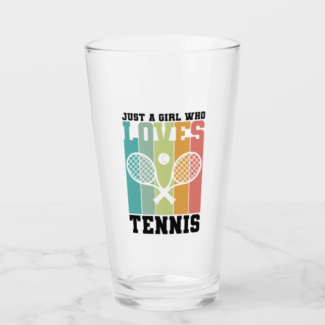 Just a girl who loves Tennis | Tennis Player Gift Glass (Front)