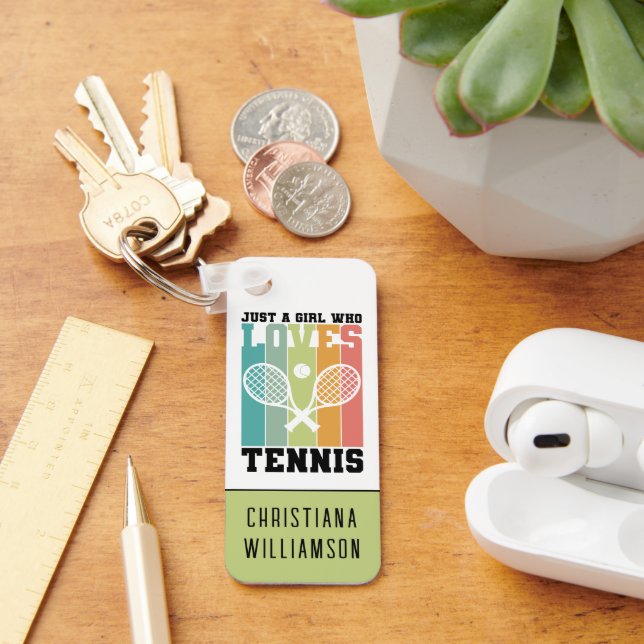Just a girl who loves Tennis | Tennis Player Gift Key Ring (Desk)