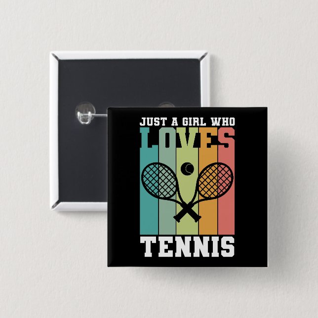 Just a girl who loves Tennis | Tennis Player Gifts 15 Cm Square Badge (Front & Back)