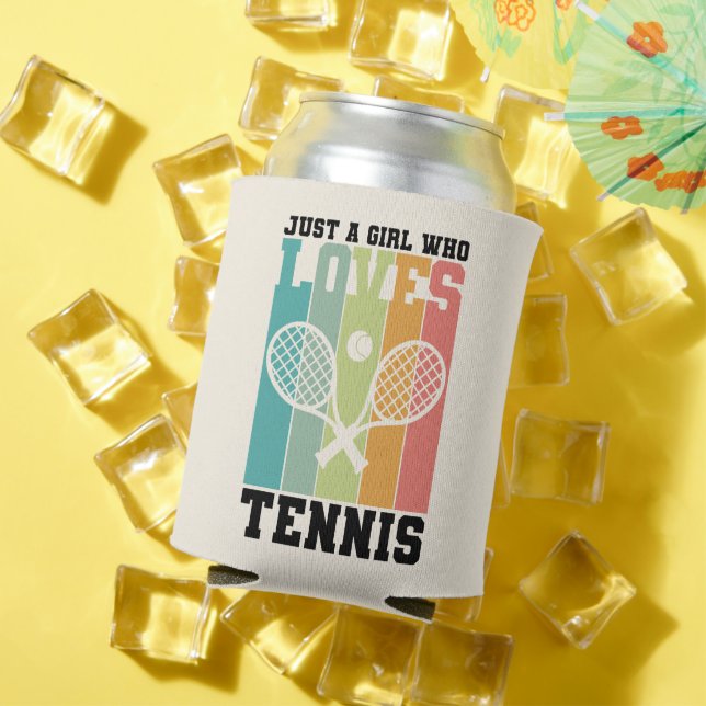 Just a girl who loves Tennis | Tennis Player Gifts Can Cooler (In Situ Summer)