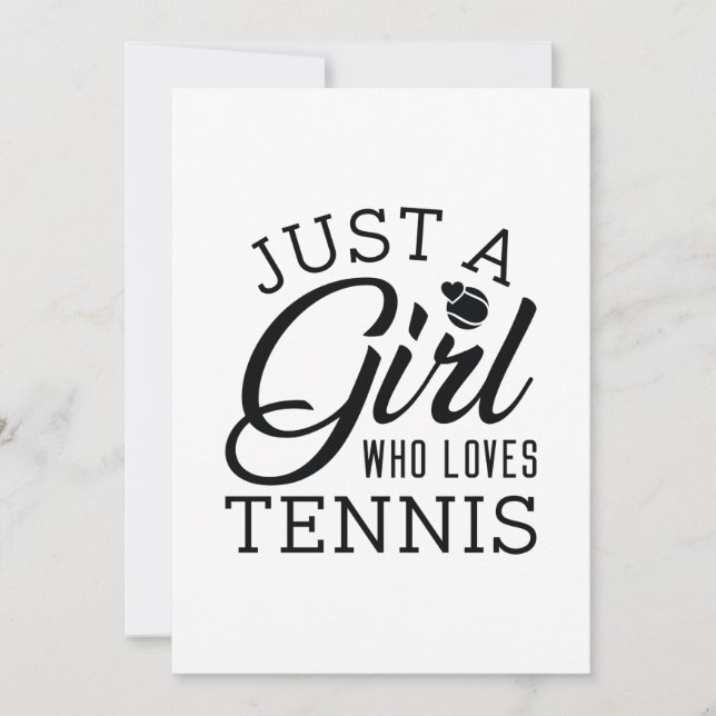 Just A Girl Who Loves Tennis Thank You Card (Front)