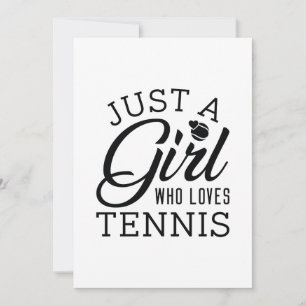 Just A Girl Who Loves Tennis Thank You Card