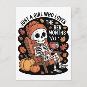Just a Girl Who Loves the Ber Months Christmas Announcement Postcard