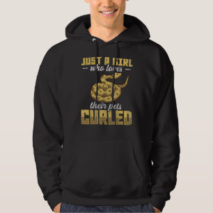 Just A Girl Who Loves Their Pets Curled Ball Pytho Hoodie