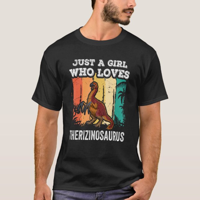 Just A Girl Who Loves Therizinosaurus Dinosaur  Ki T-Shirt (Front)
