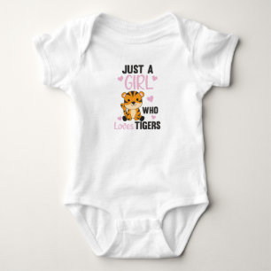 Just A Girl Who Loves Tigers Sweet Animals Tiger Baby Bodysuit