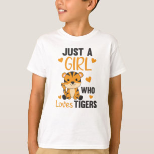 Just A Girl Who Loves Tigers Sweet Animals Tiger T-Shirt