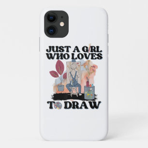 Just a Girl Who Loves to Draw iPhone 11 Case