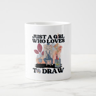 Just a Girl Who Loves to Draw Large Coffee Mug
