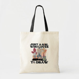 Just a Girl Who Loves to Draw Tote Bag