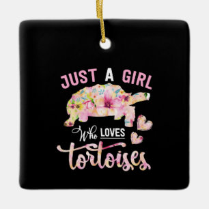 Just A Girl Who Loves Tortoise Ceramic Ornament