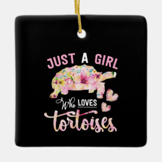 Just A Girl Who Loves Tortoise Ceramic Ornament