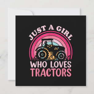 Just A Girl Who Loves Tractors Invitation