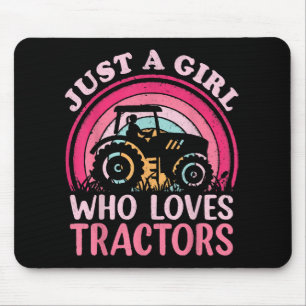 Just A Girl Who Loves Tractors Mouse Mat