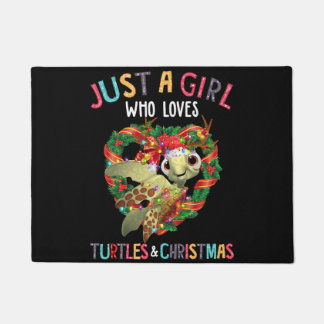 just a girl who loves turtles and christmas  turtl doormat