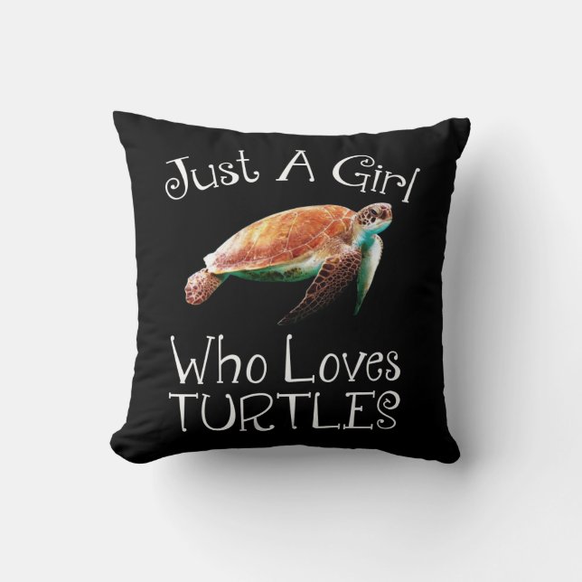 Just A Girl Who Loves Turtles Cushion (Front)