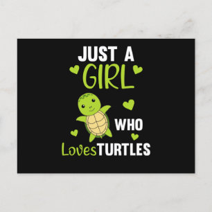 Just A Girl who Loves Turtles - cute Turtle Postcard