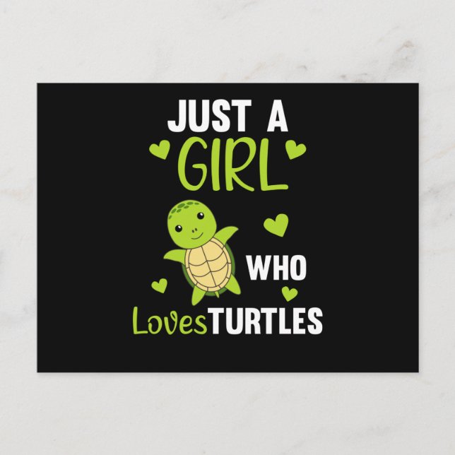 Just A Girl who Loves Turtles - cute Turtle Postcard (Front)
