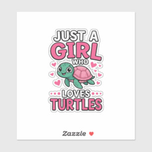 Just a Girl Who Loves Turtles Cute Turtle Vector D