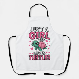 Just a Girl Who Loves Turtles Cute Turtle Vector D Apron