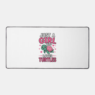 Just a Girl Who Loves Turtles Cute Turtle Vector D Desk Mat
