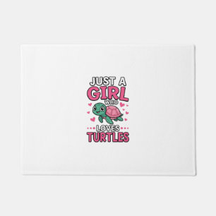 Just a Girl Who Loves Turtles Cute Turtle Vector D Doormat