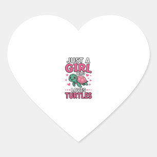 Just a Girl Who Loves Turtles Cute Turtle Vector D Heart Sticker