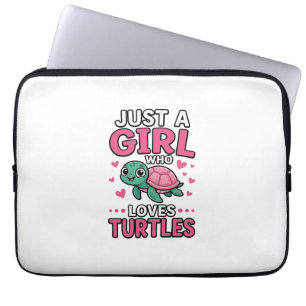 Just a Girl Who Loves Turtles Cute Turtle Vector D Laptop Sleeve