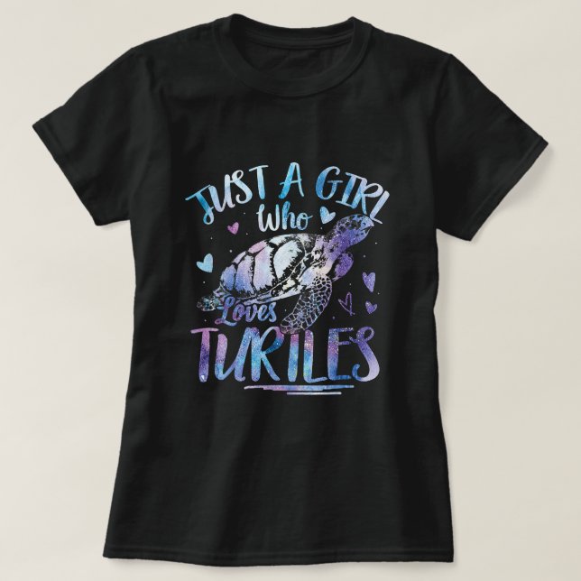 Just a Girl Who Loves Turtles Tie Dye Turtle Lover T-Shirt (Design Front)