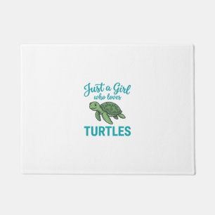 Just a Girl Who Loves Turtles Vintage Engraving Te Doormat