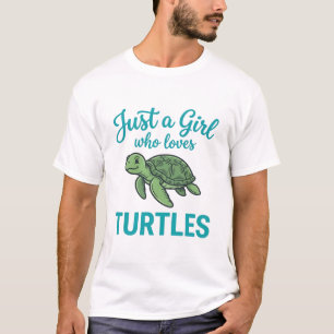 Just a Girl Who Loves Turtles Vintage Engraving Te T-Shirt