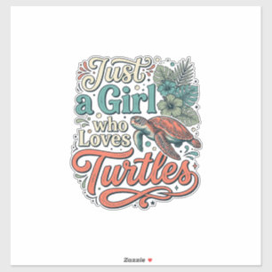Just a Girl Who Loves Turtles Vintage Shirt Design