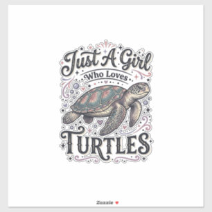 Just A Girl Who Loves Turtles Vintage Shirt Design