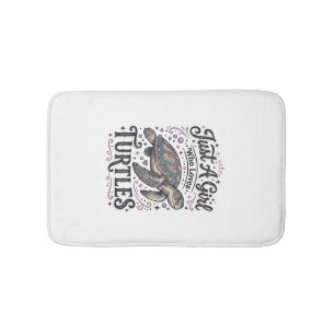 Just A Girl Who Loves Turtles Vintage Shirt Design Bath Mat