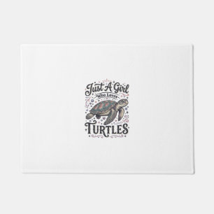 Just A Girl Who Loves Turtles Vintage Shirt Design Doormat